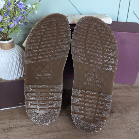 Dr. Martens Dayne Made in England Leather & Suede Applique Slides - Picture 13 of 16